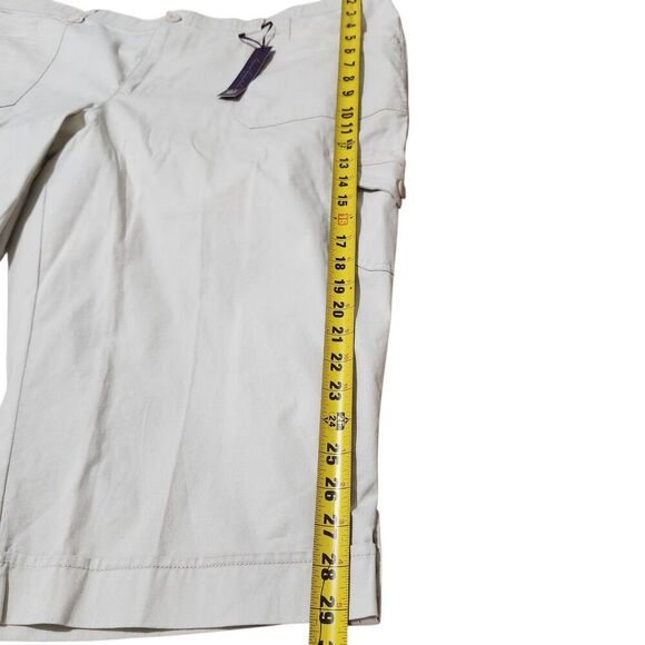 Gloria Vanderbilt Capri Shorts Size 24W Cream Color With Pockets - Picture 3 of 12